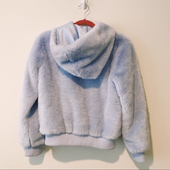 *SOLD* Blue Faux Fur Jacket - Picture 2 of 2